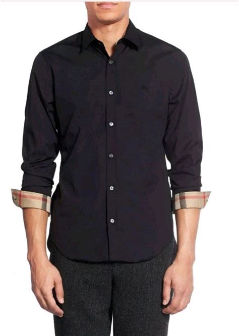 burberry black long sleeve|Burberry long sleeve button up.